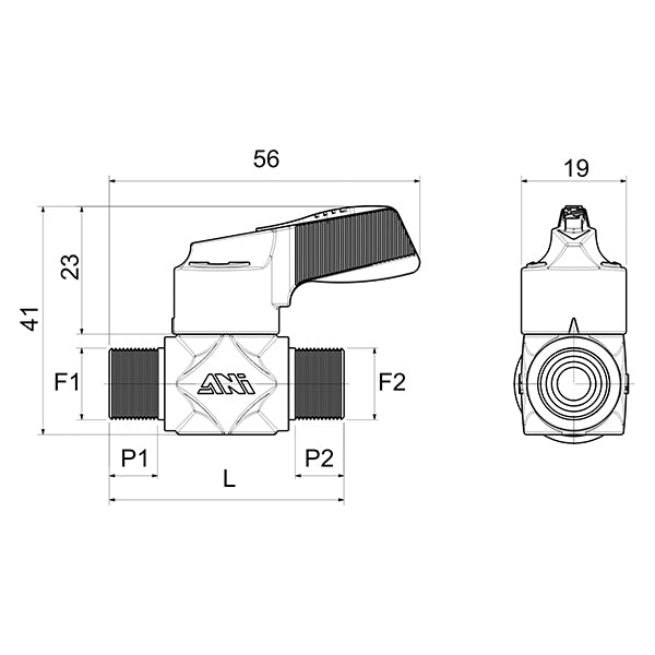 AÉRIEN/15 | AIR/16 | AIR/17 - Robinet fileté MALE/MALE - Robinets et Vannes - Raccords - Ani (Pack de 5 pièces) AÉRIEN/15 | AIR/16 | AIR/17 - Robinet fileté MALE/MALE - Robinets et Vannes - Raccords - Ani (Pack de 5 pièces)